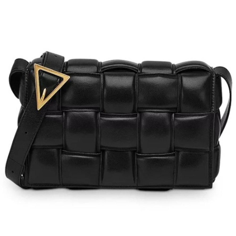 New Bottega Veneta Black Padded Cassette Crossbody Bag